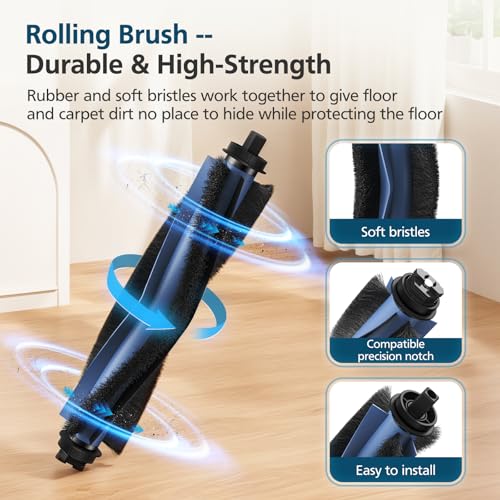 Image of 𝗢𝗺𝗻𝗶 𝗖𝟮𝟬 Accessory Kit for eufy Omni C20 Robot Vacuum, 𝟭𝟵 𝗣𝗔𝗖𝗞 Replacement Parts Include: 1* Main Rolling Brush, 4* Washable Filter, 6* Side Brush, 4* Dust Bag, 4* Mop Pad