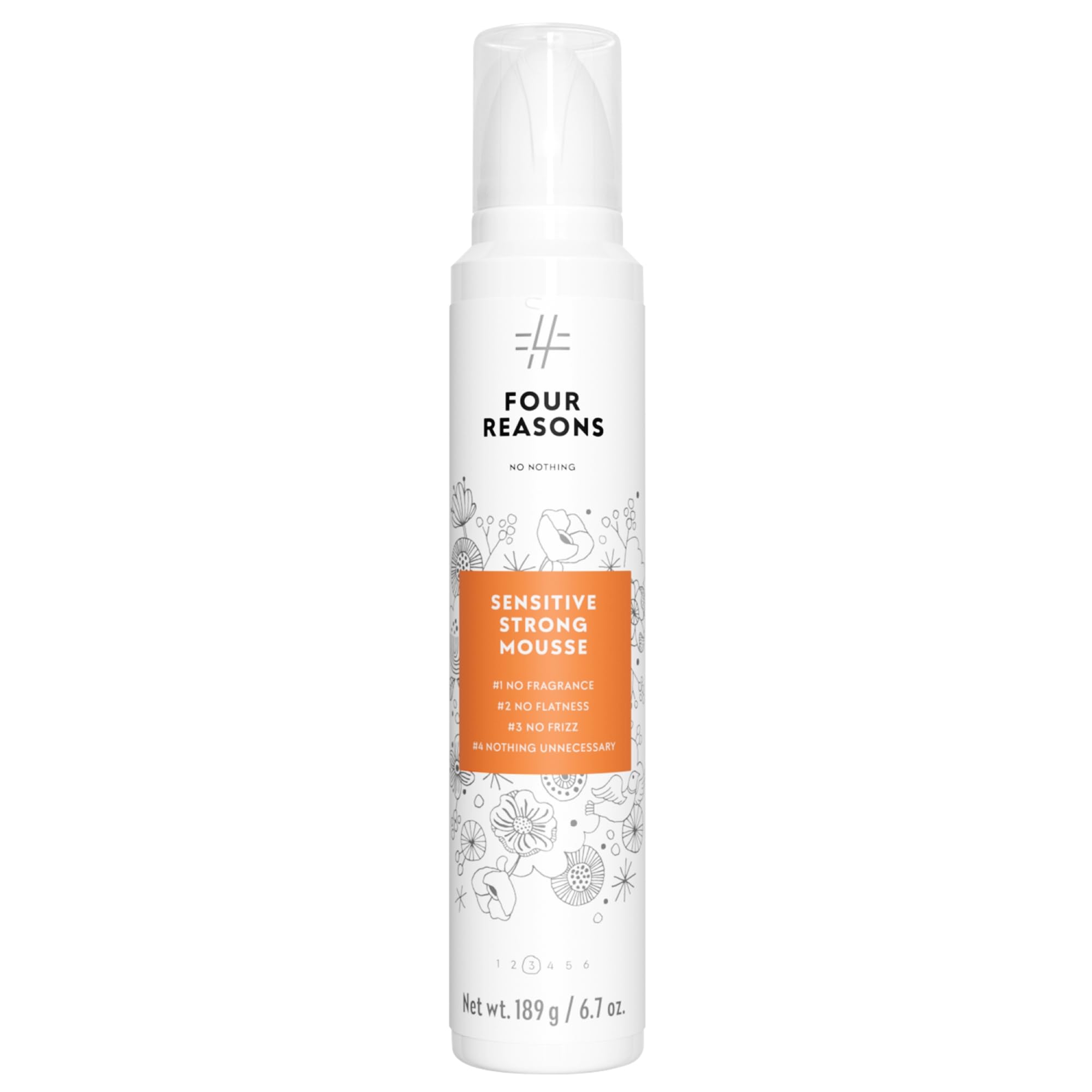 No nothing Very Sensitive Strong Hair Mousse - Volumizing Mousse - Fragrance Free, Hypoallergenic, Paraben Free, Alcohol Free, Unscented - Gluten Free, Soy Free - 6.8 oz