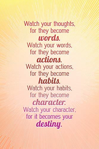 Image of Watch Your Thoughts Bright Color Motivational Inspirational Teamwork Quote Inspire Quotation Gratitude Positivity Support Motivate Sign Good Vibes Social Work Cool Wall Art Print Poster 12x18