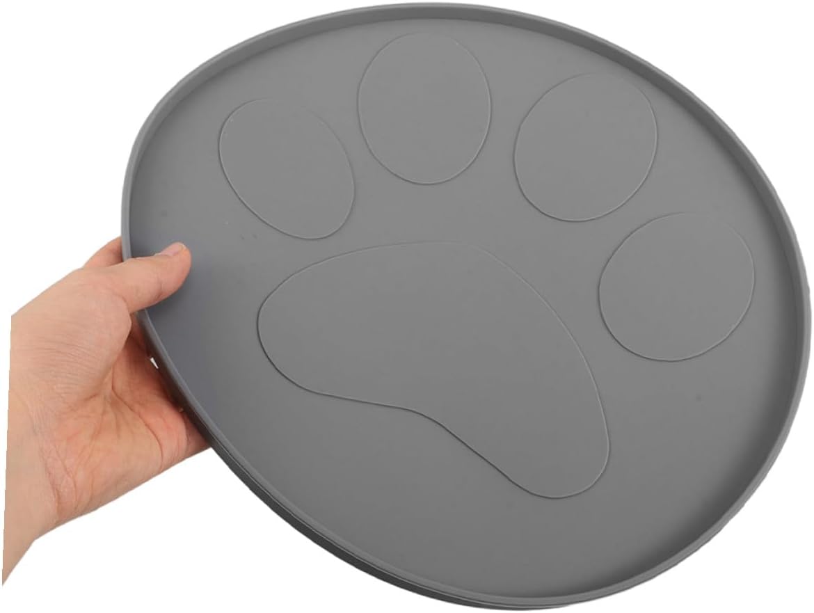 3pcs Round Silicone Pet Feeding Mats with Raised Edge Non-Slip Waterproof Food Mats for Dogs and Cats for Floor Protection