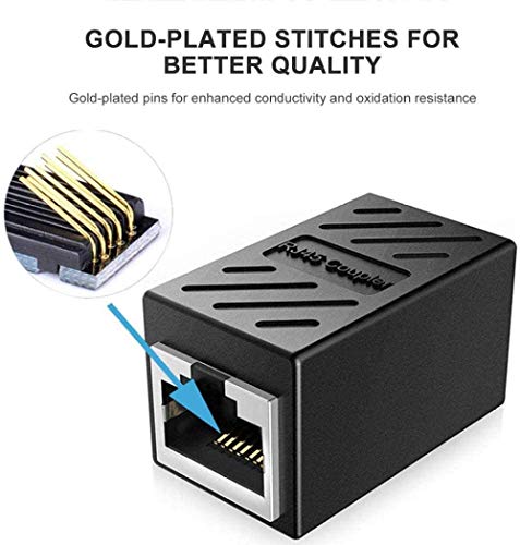 Image of FEDUS RJ45 Coupler Ethernet Coupler Cat7, Cat6 Cat5e RJ45 8P8C Inline lan Coupler Ethernet Extender Adapter Adsl Extension Jointer Extending the Ethernet Female to Female Cables Connector (Pack of 5)