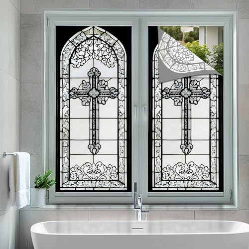 Película de ventana decorativa con diseño gótico de cruz miniatura 5