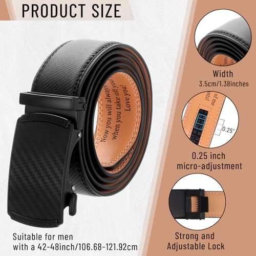 Engraved Mens Ratchet Belt Leather Slide Personalized Belt for Men with Buckle for Husband Birthday Wedding Gift2