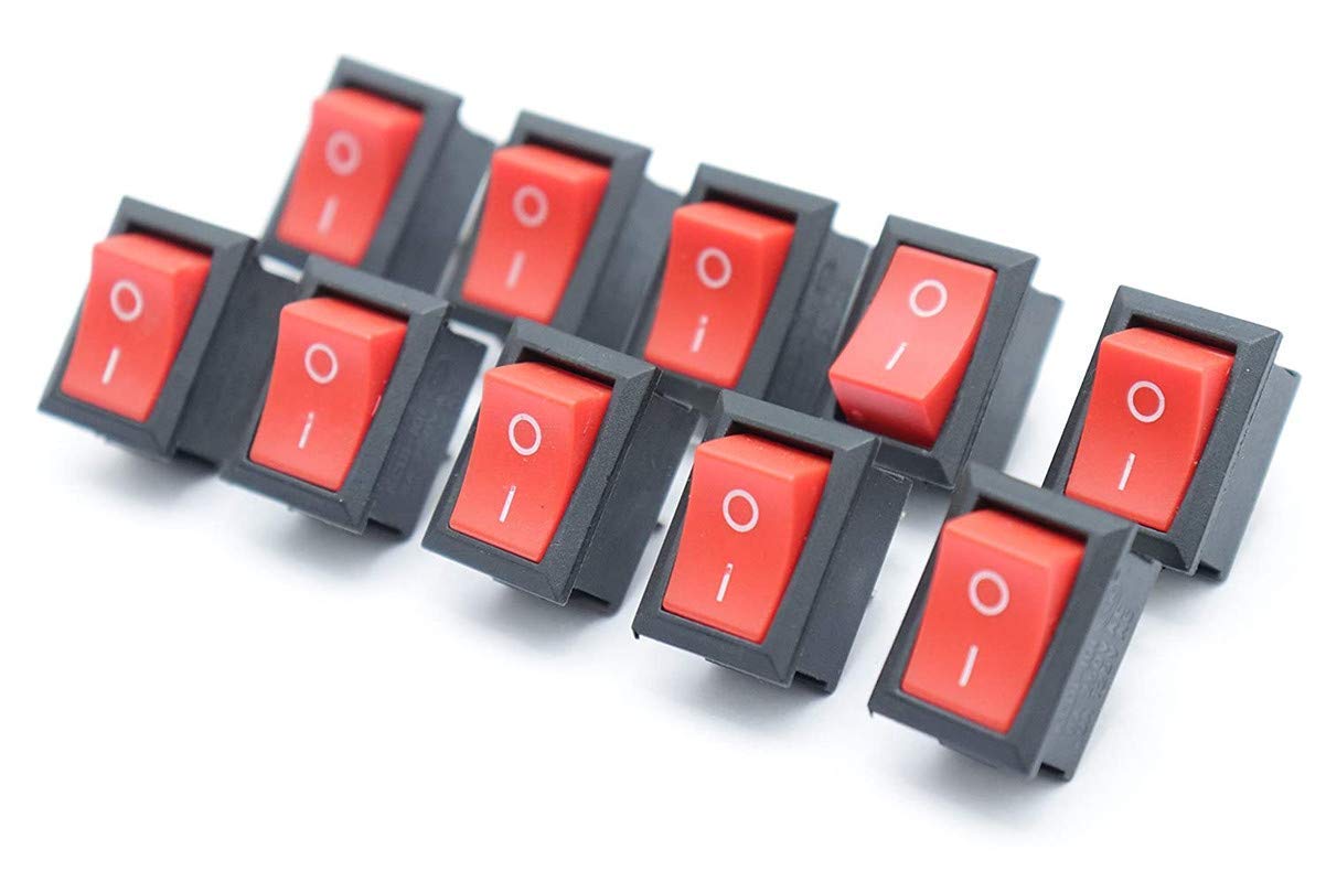 Mini Boat ON/Off Rocker Switch Snap-In 2-Pin Red Plastic Button | Small Size Electrical Rocker Switch for Appliances, DIY Electronics, Control Panels & Power Projects (10 Pcs) Mini Boat ON/Off Rocker Switch Snap-In 2-Pin Red Plastic Button | Small Size Electrical Rocker Switch for Appliances, DIY Electronics, Control Panels & Power Projects (10 Pcs)