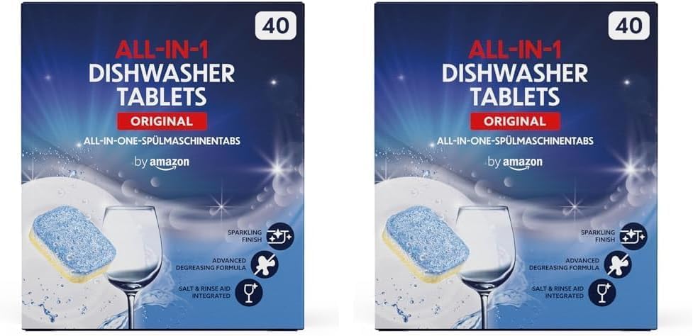 by Amazon - All-In-One Spülmaschinentabs, 40 tabs (Packung mit 2)
