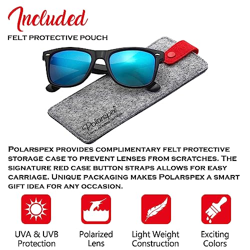 Image of PolarSpex Polarized Sunglasses for Men and Women | UV Protection, Durable Lightweight Frame, Retro Style, Felt Carrying Case, Clear Vision for Driving, Fishing & Everyday Wear.