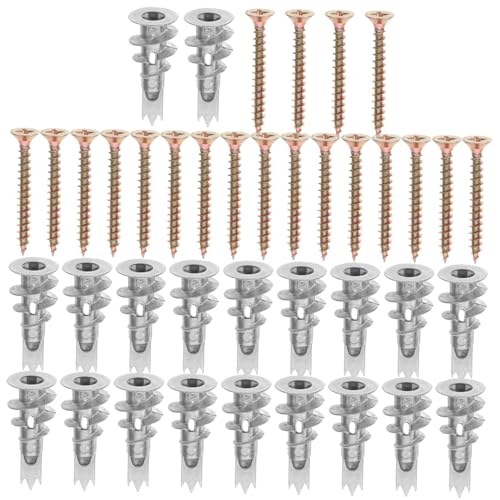 MUCKLILY 20-Piece Drywall Anchor Screw Kit Spiral Expansion Plugs for Quick Mounting Heavy Duty for Hallways Decor