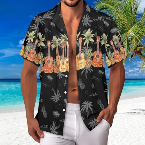 HUGLAZY Christmas Vacation Outfit Funny Hawaiian Shirt for Men Short Sleeve Button Down Shirts Party Outfits3
