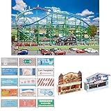 Faller Achterbahn Alpina + Kirmes-Absperrzäune + Kirmesbuden