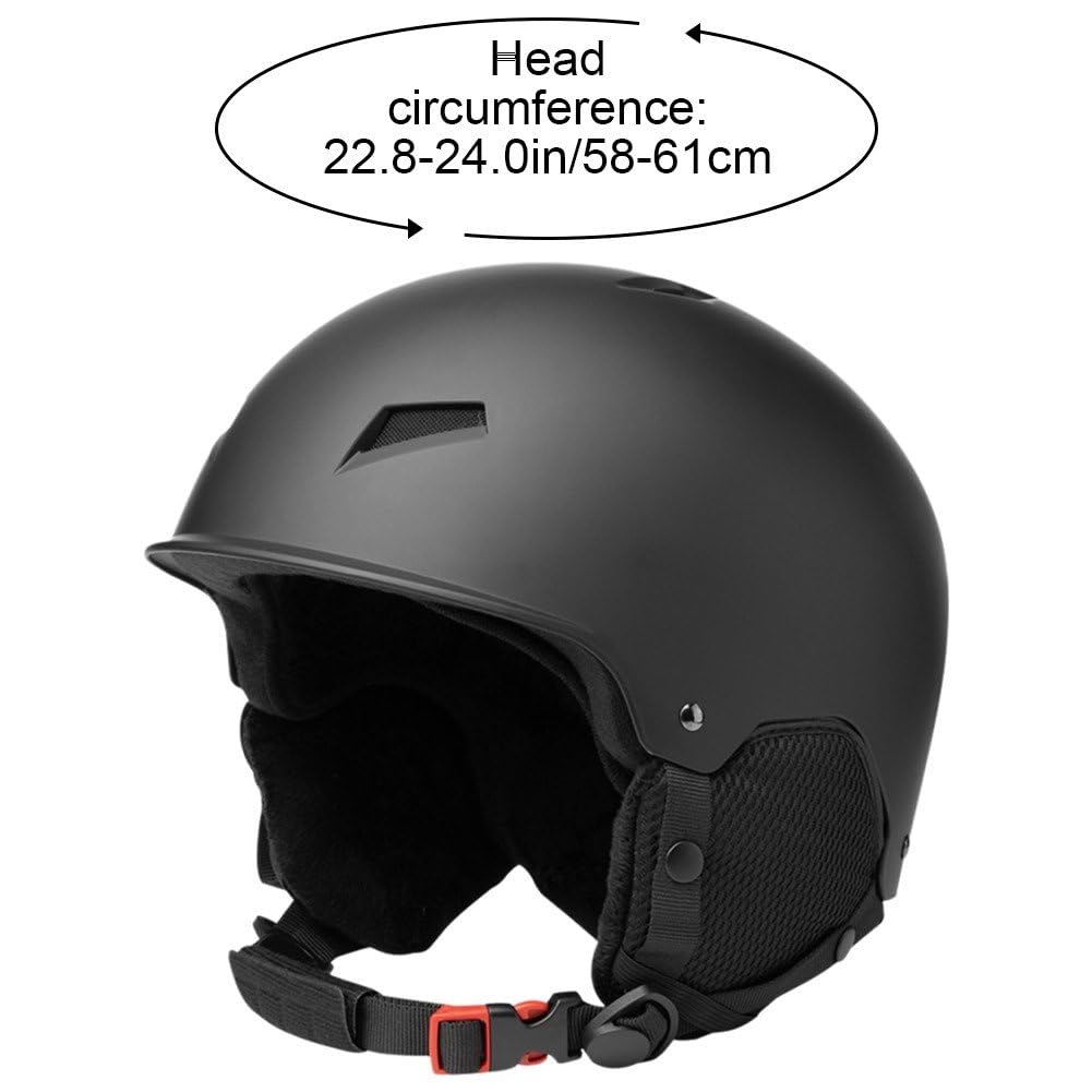 Zimowy kask snowboardowy z nausznikami dla mężczyzn i kobiet, ciepły kask śnieżny ze stałym paskiem, bezpieczny kask narciarski do sportów narciarskich