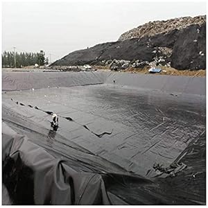 Vijverfolie HDPE vijverhuiden voor visvijvers, beekjes, fonteinen en watertuinen Vijverfolie Vijverfolie, zwart, 1m 2m 3m 4m 5m 6m(Size:6x8m)