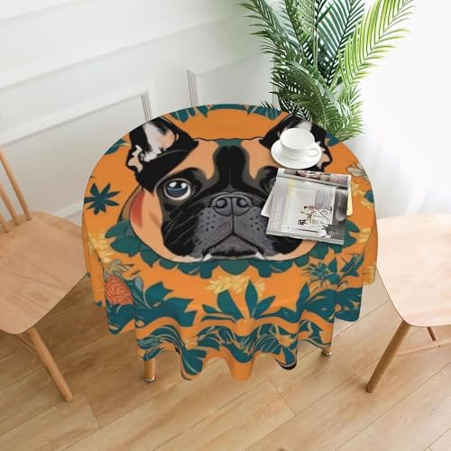 Nappe durable avec imprimé chien peint au design unique de 60 pouces