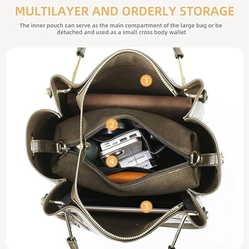 Lyxora Floral Embossed Handbag,Women's Floral Embossed Tote Bag,Elegant Ditsy Florals Bow Pattern PU Leather Vintage4