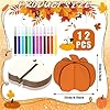 Blosssound 48 Pcs Fall Craft Set 36 Wood Pumpkin for Crafts 3D Pumpkin Cutouts with 12 Colored Markers Wooden Unfinished Slices to Paint for Thanksgiving Autumn Harvest DIY Handmade Tiered Tray Decor #1
