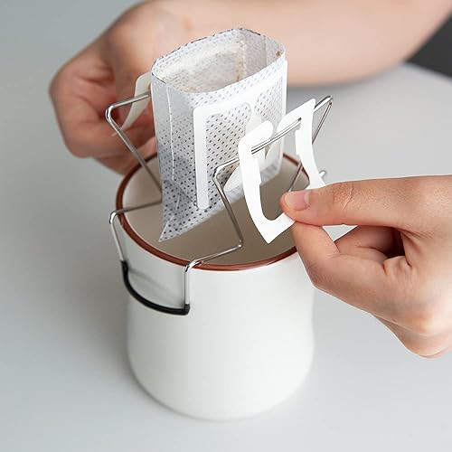 Miniatura 6 de Silla de goteo, soporte portátil para bolsas de papel de filtro de café, para café de una sola porción, fácil de verter (básica)