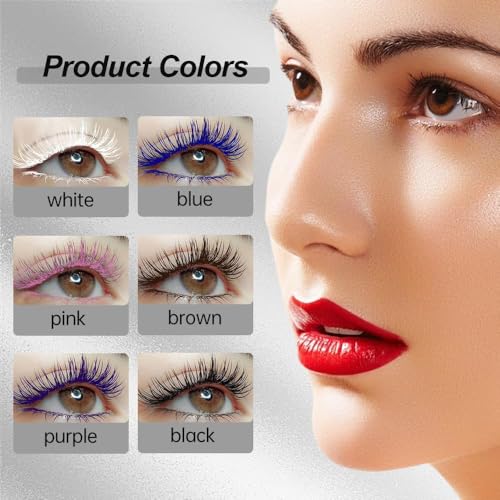 5D Lengthening Curling Color Mascara, Waterproof Fast Dry Eyelashes,Volumizing Lengthening Curling Defining Washable Lashes Eyelashes Mascara (brown) - Image 3