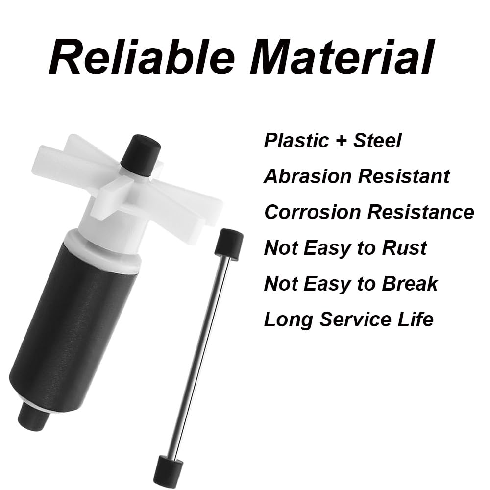Set di 2 turbine per rotore per pompa sommergibile, turbina per pompa dell'acqua, guarnizione libera, filtro magnetico ad alta efficienza, turbina per rotore dell'acquario, resistente all'usura e a
