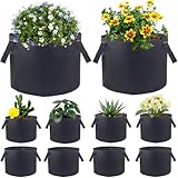AAoAA 10 Stück 40L Pflanzbeutel Pflanzsäcke aus Vliesstoff, Gartenpflanze Anbaubeutel Atmungsaktive Blumentöpfe mit Griffen Wiederverwendbare Innen und Außenanbaubehälter für Gemüse, Blumen