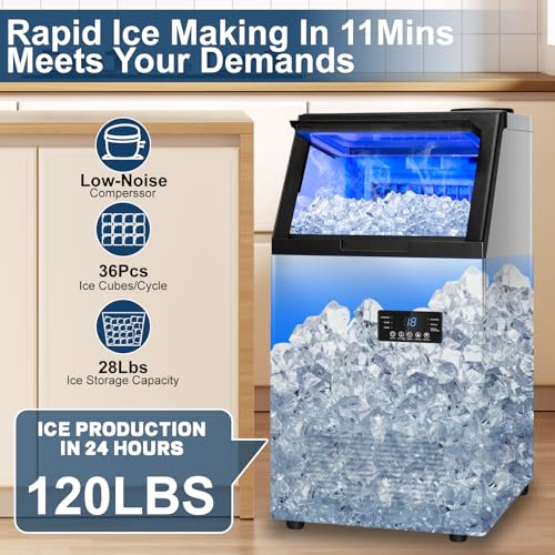 Máquina comercial para hacer hielo 120lbs/24h acero inoxidable miniatura 4