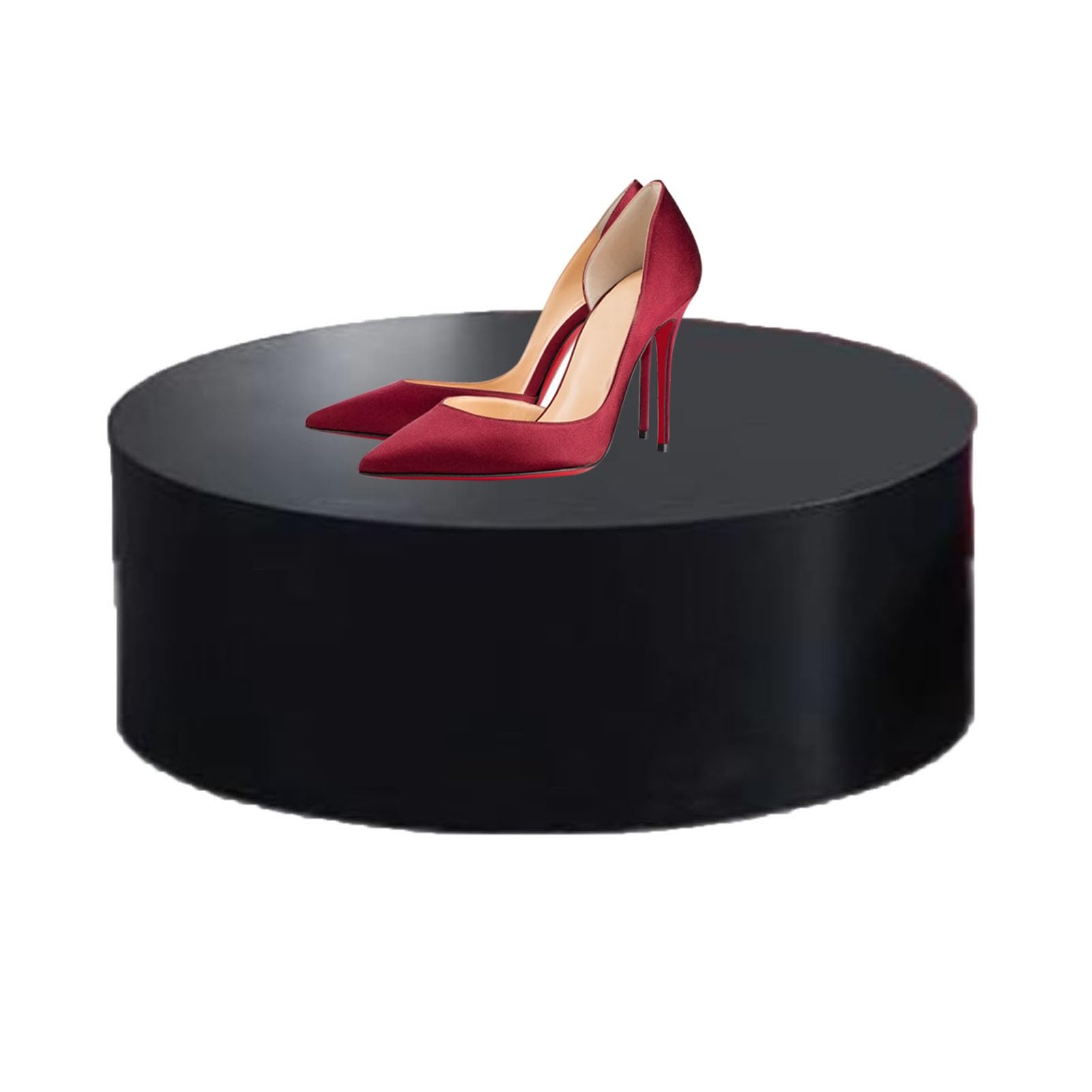 Socle de présentation rond noir 80x15 cm pour mannequins et vitrines