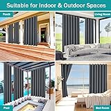 Gazebo Patio Outdoor Curtains Waterproof - Garden Blackout Thermal Insulated Sun Shades Eyelet Privacy Curtain for Outside Pergola Porch Pool, Indoor Window Blinds for Living Room Bedroom Balcony - Image 5