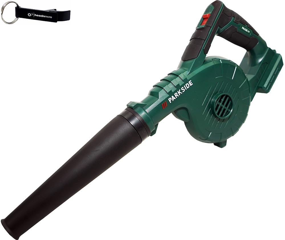 Oferta de soplador de hojas original de 20V con ventilador universal PAUGB (sin batería) compatible con la serie Parkside X20V + llavero HEADNMORE