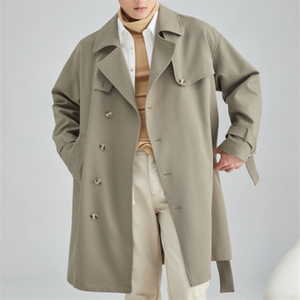 Amazon.com: YMGSCC Autumn Retro Khaki Single-Breasted