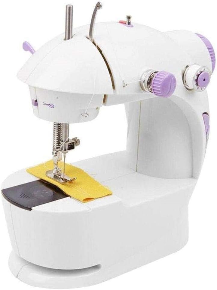 - Mini Electric Sewing Machine with Table Set, Portable Home Stitching Machine with Foot Pedal, Adapter, Light & Sewing Kit (Multicolor)