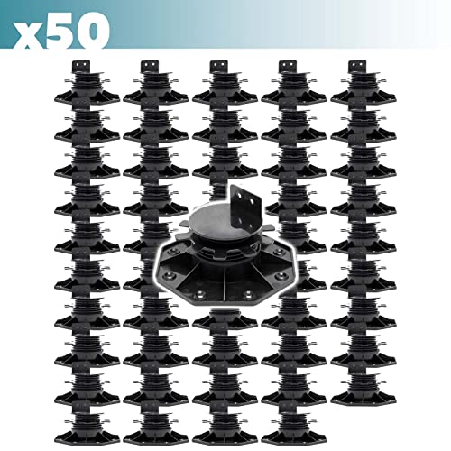 XPOtool Stelzlager Set 50-tlg. 2700kg Traglast Höhenverstellbare Stellfüße 33-64mm Terrassendielen – Bild 3