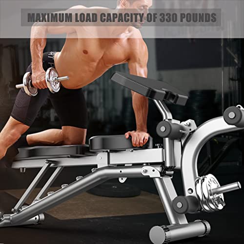 Multifunctionele Halterbank Sit-up Fitnessapparatuur Home Buikspierbord Opklapbare Bankdrukkruk Verstelbare Krachttrainingsbank Met 6 Snelheden 330 Pond (Color : Black, Size : 178x36x45 cm) - Image 4