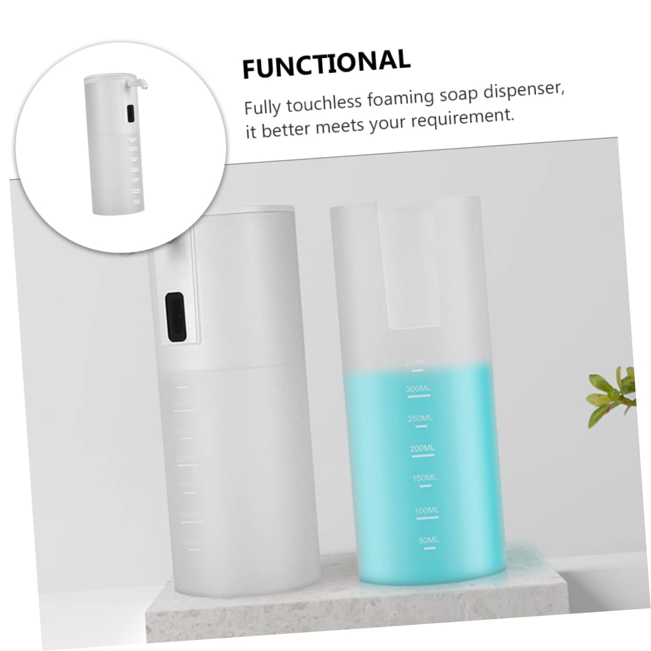 Dispensador de Jabón Espumoso Automático Sensor Infrarrojo 350ml | Abs y Pp, Color Blanco, Protección Ipx4, Uso en Cocina y Obsequio de Inauguración