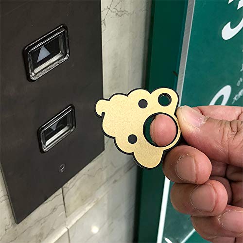 コロナ対策 ウィルス対策 ボタンおせるくん さわらない エレベーター ATM タッチパネル ボタン あまびえ (うんこ/ゴールド)