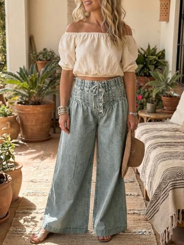 Women's Wide Leg Denim Pants - image 6