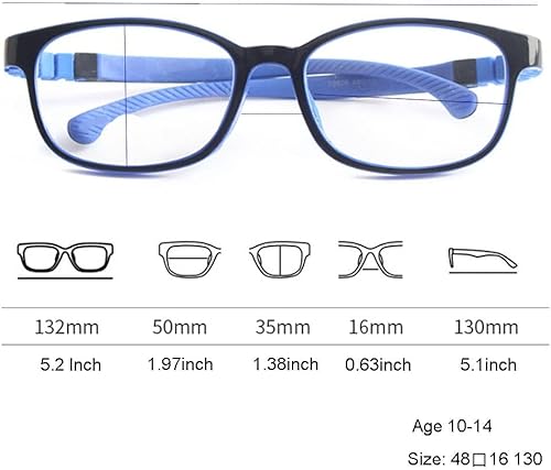 Miniatura 2 de QYAJS Marco de anteojos para niños, marco óptico TR90, flexible, flexible, flexible, de una sola pieza, gafas seguras para niñas y niños, Azul