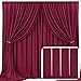 4 Panels Burgundy Backdrop Curtain for Parties Wedding Wrinkle Free Maroon Photo Curtains Backdrop Drapes Fabric Decoration for Birthday Engagement Ceremony 20ft(W) x 10ft(H)