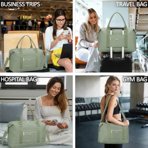 Tenot Green Duffle Bag, Overnight Duffle Bags for Women with Toiletry Bag by Tenot - Used condition - Image 6