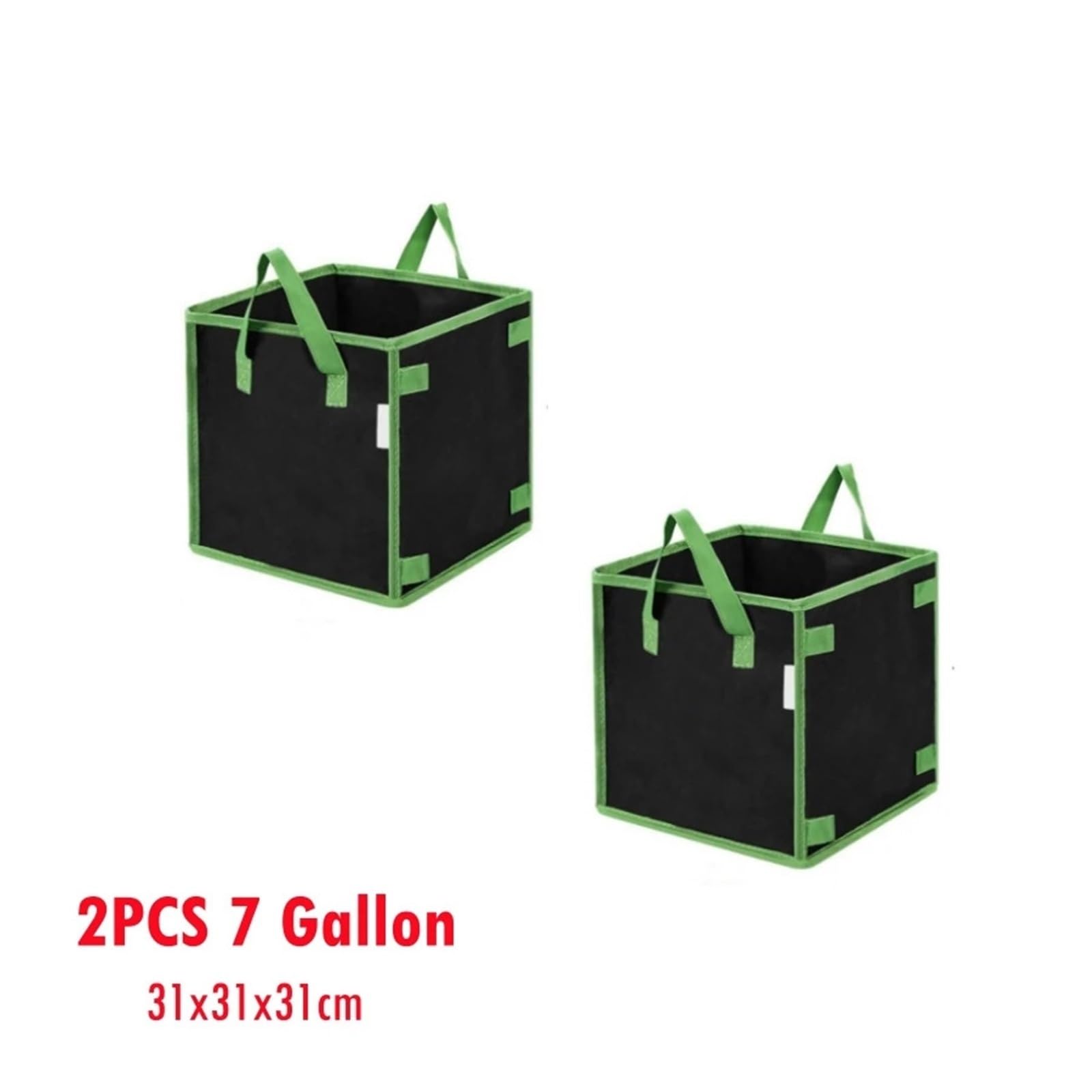 Stofftopf Quadratische Filz-Wachstumstasche | For Gemüseblumen, 2 Stück, 4/7/10 Gallonen(2PCS 7 Gallon)