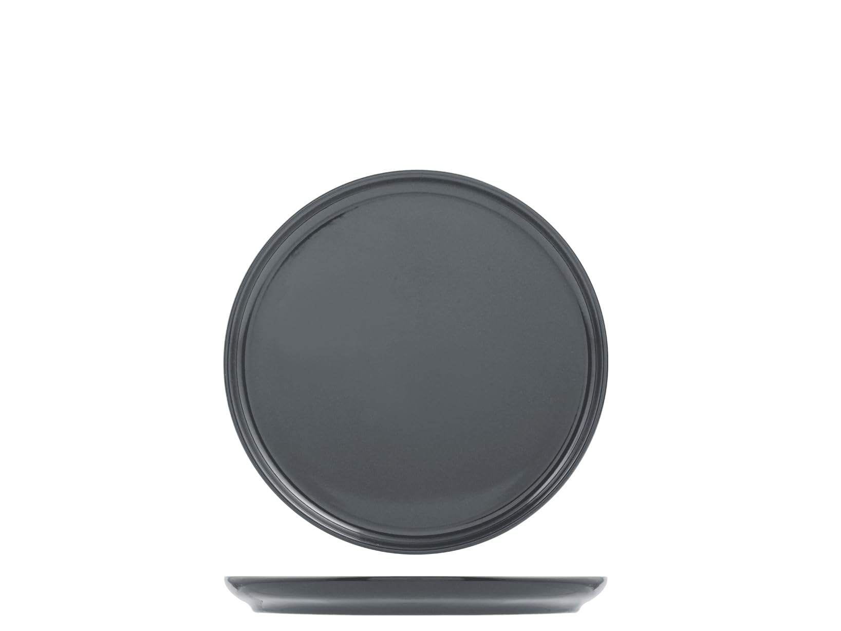 H&H Stockholm Set of 12 Fruit Plates, Stoneware, Grey, 22 cm
