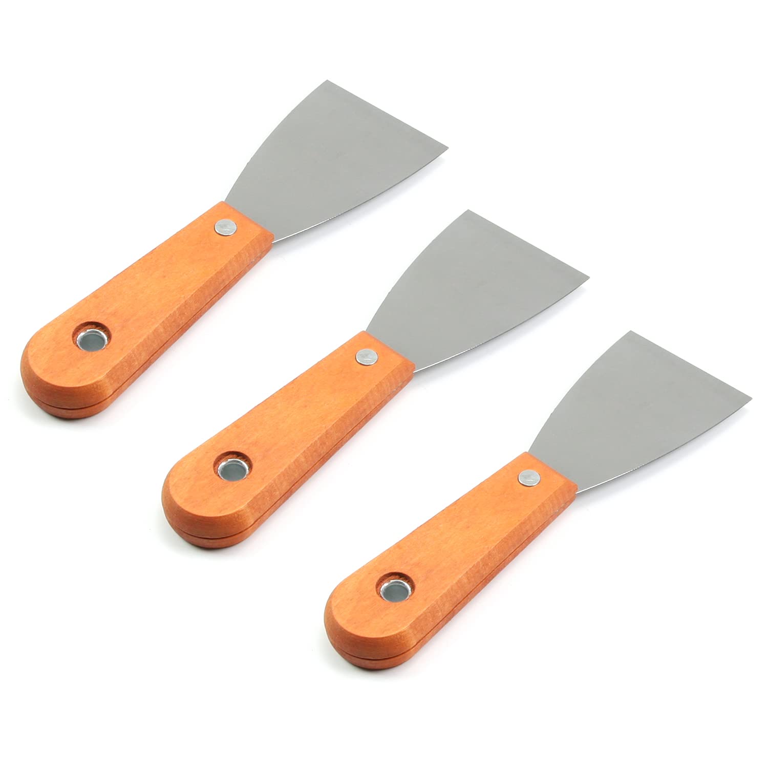 Utoolmart Putty Scraper 2.5" CRV Steel Putty Knives with Plastic Ergonomic Handle for Taping Paint Wall Floor Tile 3pcs