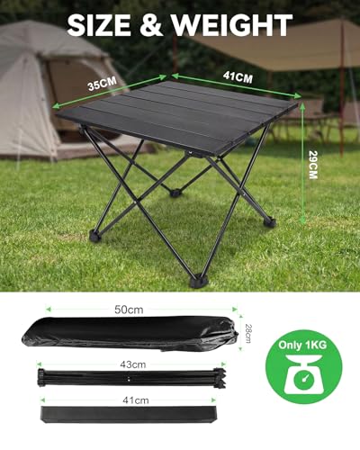 MOXTOYU Portable Camping Table, Lightweight Foldable Outdoor Table, Compact Picnic Table with Carrying Bag, Easy Setup, Sturdy Stable Design for Camping, Picnic, Beach, Garden, Patio & Indoor Use - Image 4
