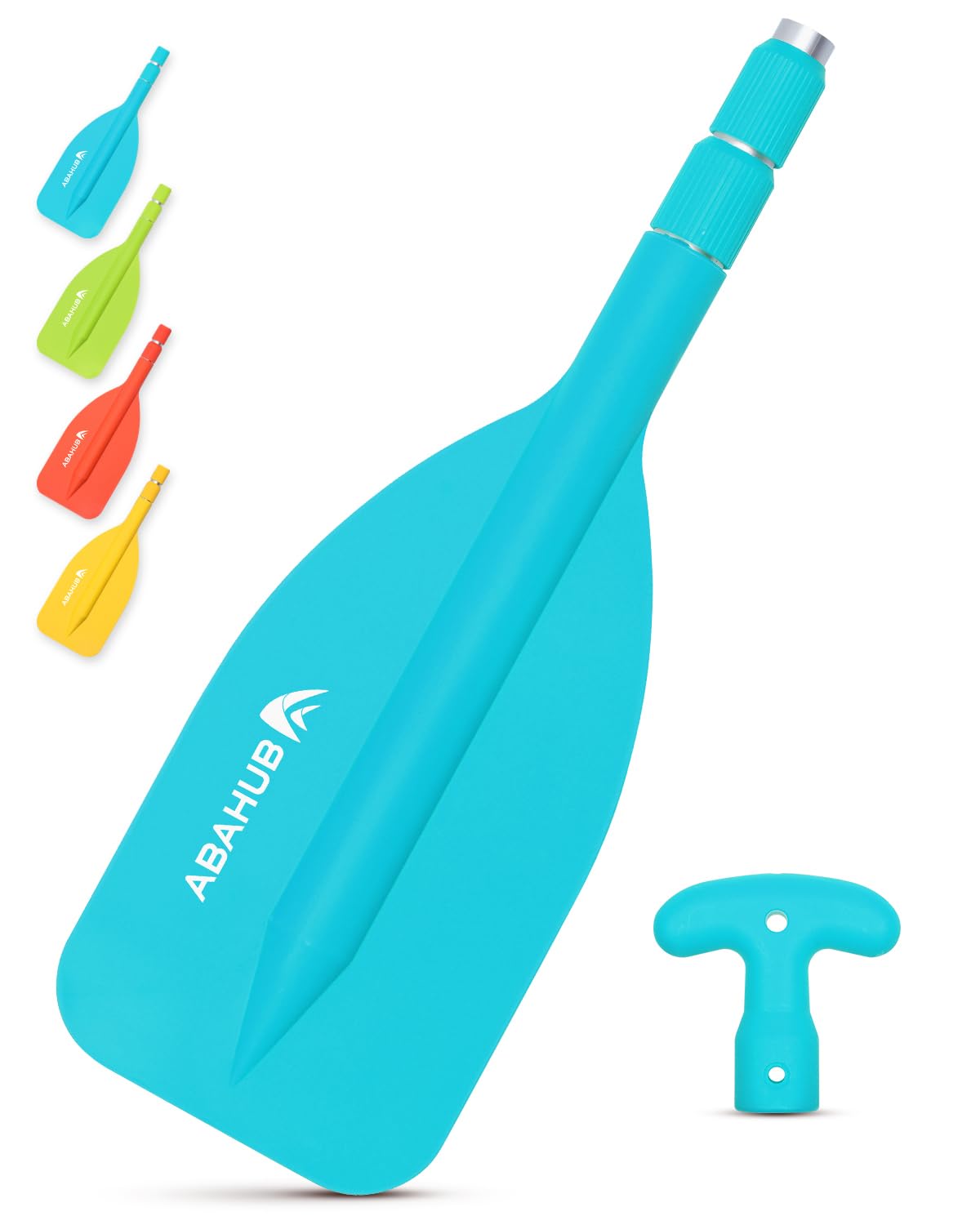 Abahub Premium 21''-42'' Emergency Telescoping Paddle Aluminium Shaft for Canoeing Boating Kayaing Blue Lightweight Oars, 2 Paddle