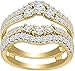PURVIKA JEWELS 2 Carat Lab Created Diamond Ring Enhancer Guard, 14K Yellow Gold Finish, Sterling Silver (YELLOW, 8.75)