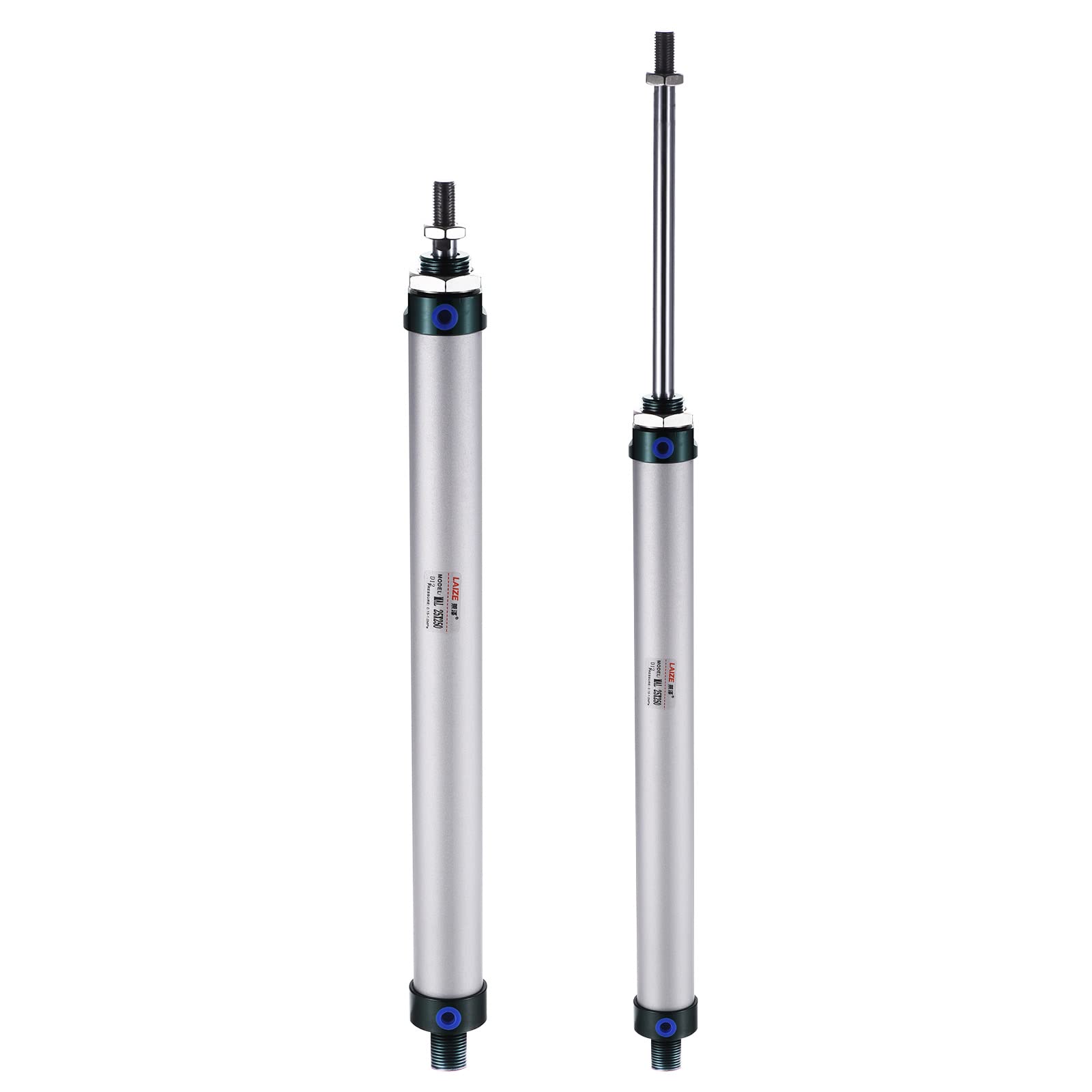 Uxcell MAL 16x200 Pneumatic Cylinder – 16mm Bore, 200mm Stroke, Double-Acting With Y Connector & Quick Fittings For Automation Gear