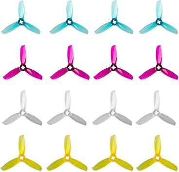 16Pcs Gemfan 3028 3inch Propeller 3-Blade PC Props 5mm Hole for 1106-1306 Motor FPV Racing Drone Multicolor Quadcopter