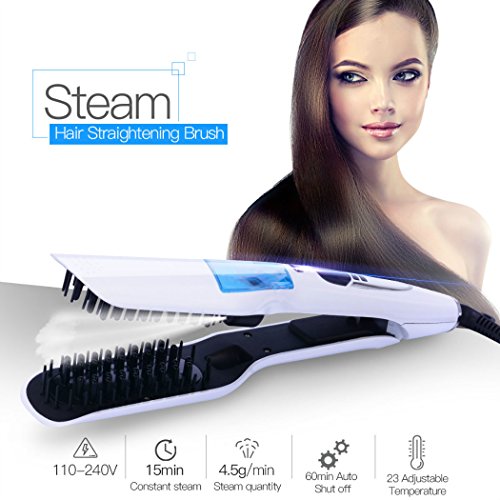 Piastra per capelli lisci,hair straightener brush, spazzola per capelli vapore...