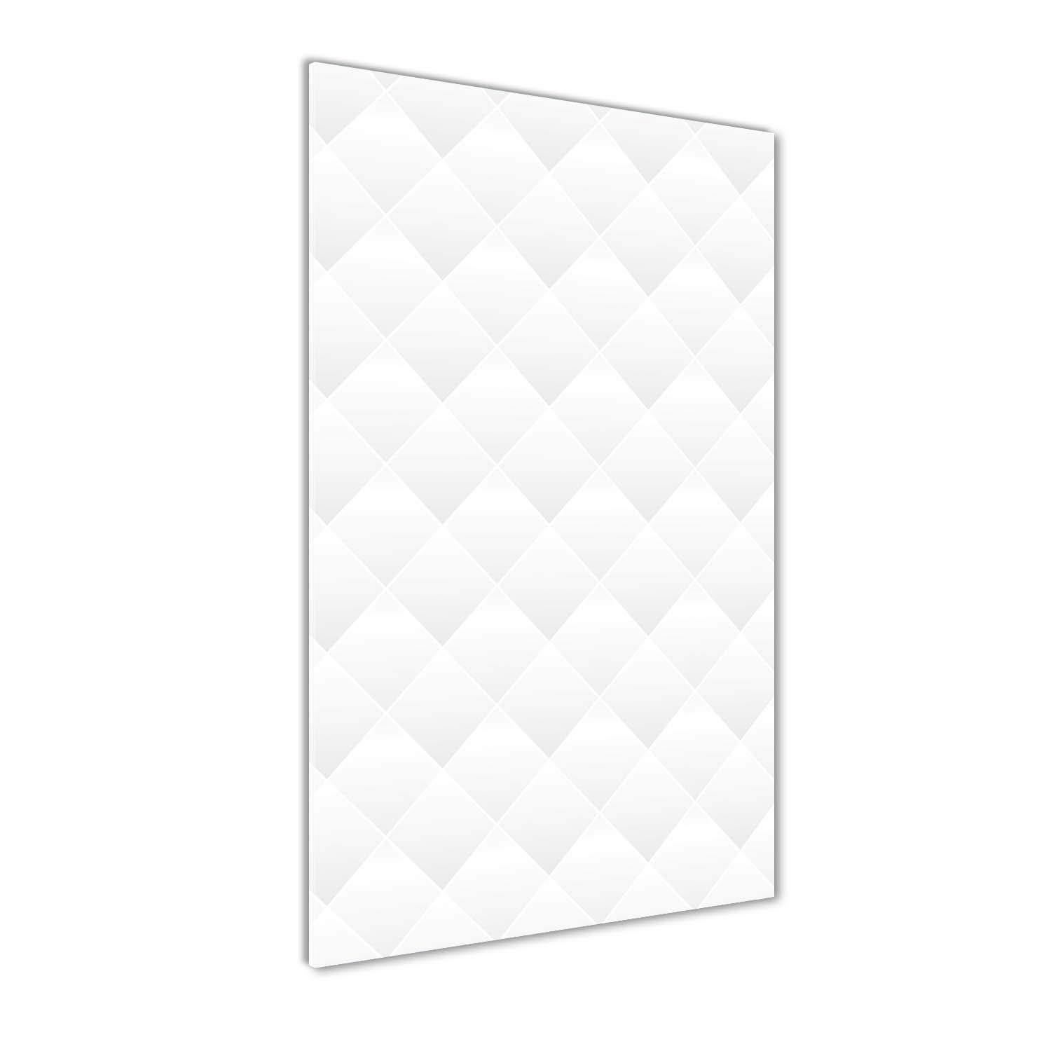 Image panoramique sur verre 60x120 d'art abstrait blanc pour décoration haut de gamme