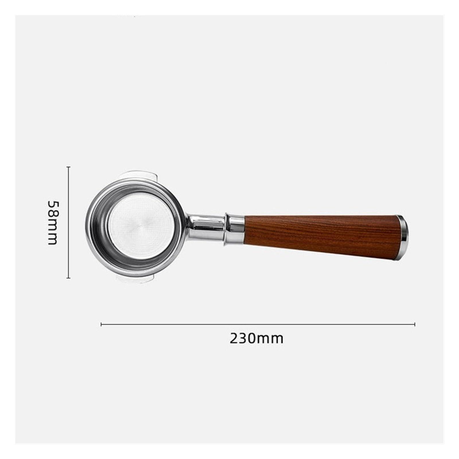 Compatible Con WEGA Pegaso E61. Compatible Con MILESTO E61. Portafiltro Sin Fondo For Máquinas De Café Expreso, Mango De Madera M10, Filtro Con Boquilla De 58 Mm(Classic Bottomless)