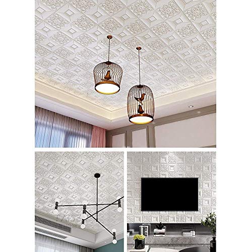 Papel tapiz de pared de ladrillo 3D autoadhesivo paneles decorativos impermeables 70x70cm 10 pzs 5