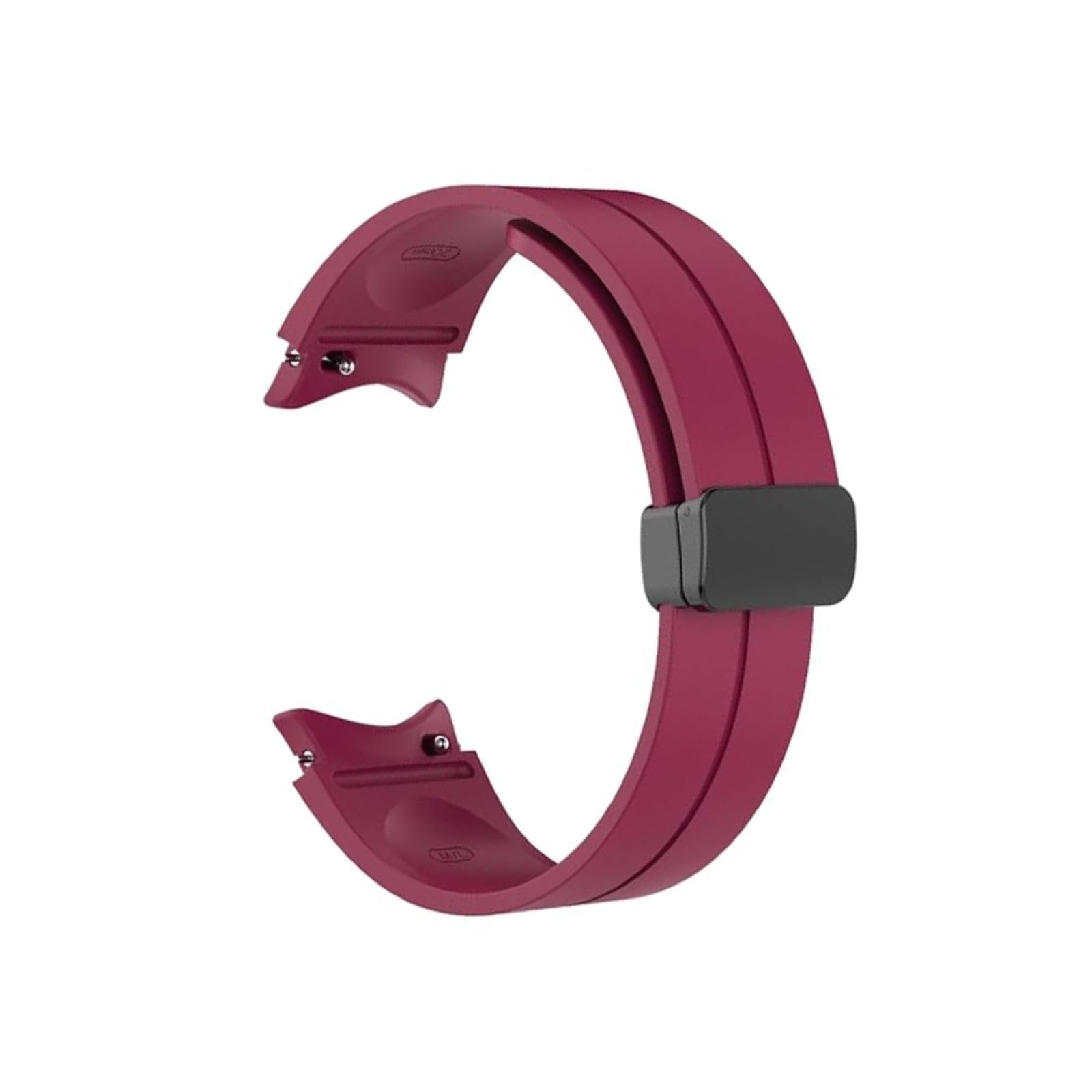 20mm Adjustable Soft Silicone Magnetic Lock Folding Buckle Compatible with Watch 5, Watch 5 Pro, Watch 4/4 Classic, Watch 6 Smart Watch Strap-Wine-image-38