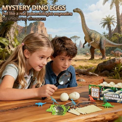 Image of Dinosaur Eggs Toys Dig Kit, 24 Dino Eggs, Dinosaur Toy for Kids, Science STEM Dinosaur Eggs for Birthday and Easter Gift, Easter Basket Stuffers, for Boys Girls Age 3+